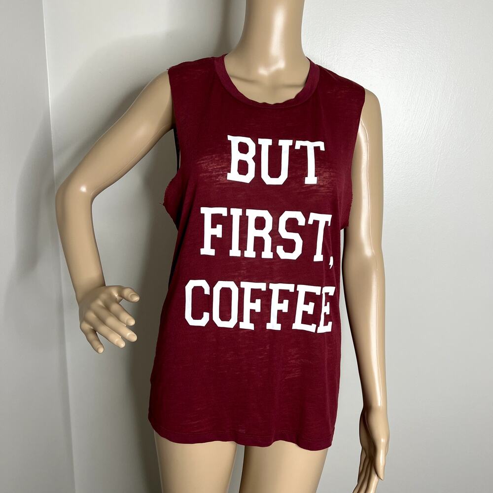 Fifth Sun Maroon Coffee Graphic Tank Top